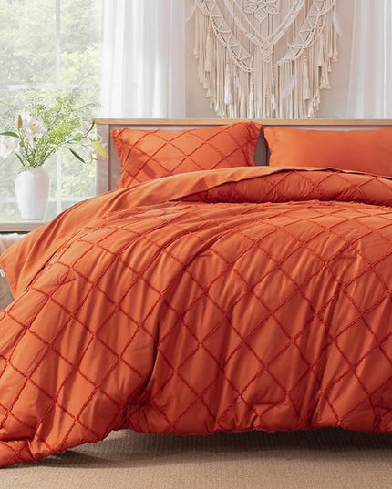 Burnt Orange Boho Comforter Set -5 Pieces - LeafyLoom