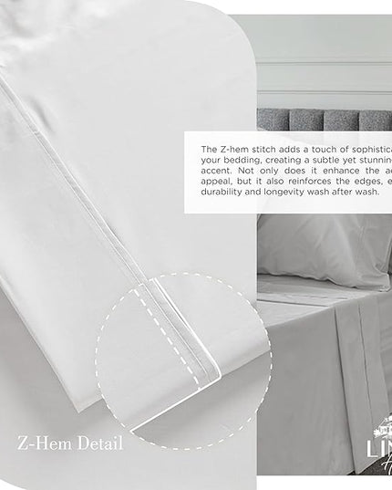 100% Cotton Percale Sheets Twin Size, Silver, Deep Pocket, 3 Pieces Sheet Set - 1 Flat, 1 Deep Pocket Fitted Sheet and 1 Pillowcase, Crisp Cool and Strong Bed Linen - LeafyLoom