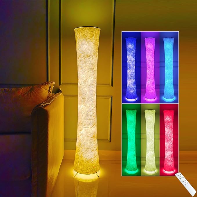 Floor Lamp for Bedroom 51" LED Floor Lamp Smart Corner Floor Lamp RGB Color Changing Floor Lamp Dimmable Floor Lamp with Remote Control Floor Lamps for Living Room Modern - LeafyLoom