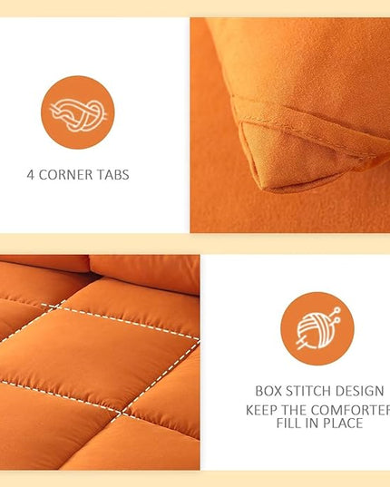 WhatsBedding Twin Comforter Set,Burnt Orange Lightweight Bedding Set for All Season Soft Down Alternative Terracotta Bed Set with 1 Pillowcase, Twin Size, 64"x88" - LeafyLoom