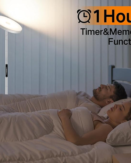 OUTON LED Torchiere Floor Lamp, 30W/3000LM Dimmable Super Bright Standing Lamp with Remote Touch Control, 4 Color Temperature, Memory Function for Living Room, Bedroom, Office (Cool Gray) - LeafyLoom