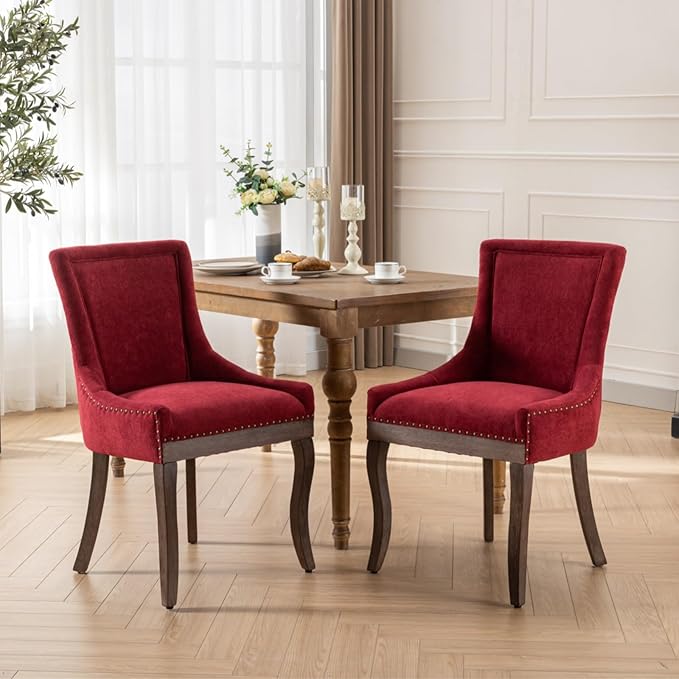 NicBex Haerin-SD-00087-LWJ Dining Chairs, 22.8"x20.8"x35.4", Burgundy - LeafyLoom