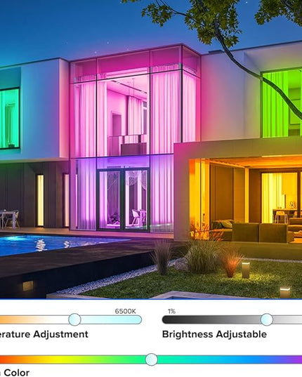 BTF-LIGHTING RGBCCT 5 Colors in 1 LED Tape Lights 5050SMD RGBWW RGB+Dimmable Color Temperature 2700K-6500K 16.4ft 96LED/m 480LED IP65 DC12V White PCB for Home Decoration(No Adapter or Controller) BTF-LIGHTING
