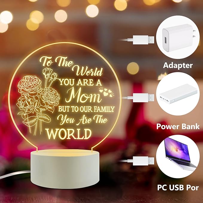 Mother's Gift-Best Mom Birthday Gifts from Daughter Son，Mom Birthday Gifts Night Light，Room Decoration Mom's Gifts - LeafyLoom