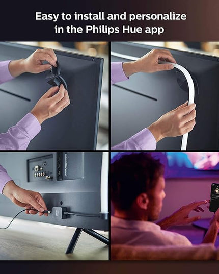 Philips Hue Play Gradient 55" Smart TV Light Strip - Flowing Multicolor LED Color-Changing TV BackLight - Sync with TV, Music, and Gaming - Requires Bridge and Sync Box - Control with App or Voice PhilipsHue