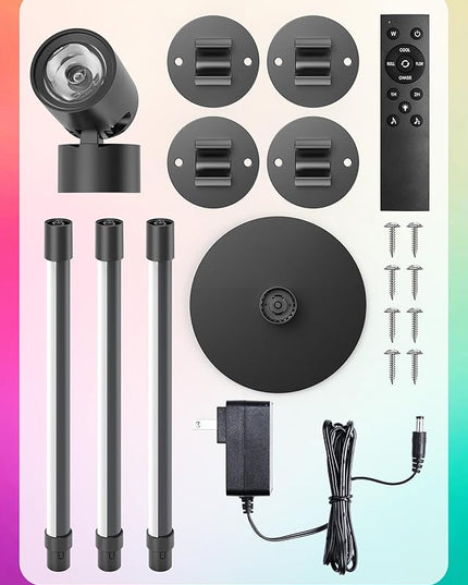 Brightown LED Floor Lamp, Smart RGB Corner Lamp with App and Remote Control, 16 Million Colors, Music Sync, Timer Setting, 360° Rotatable Tube - Ideal for Bedroom, Living Room, Home Office, 2 Pack - LeafyLoom