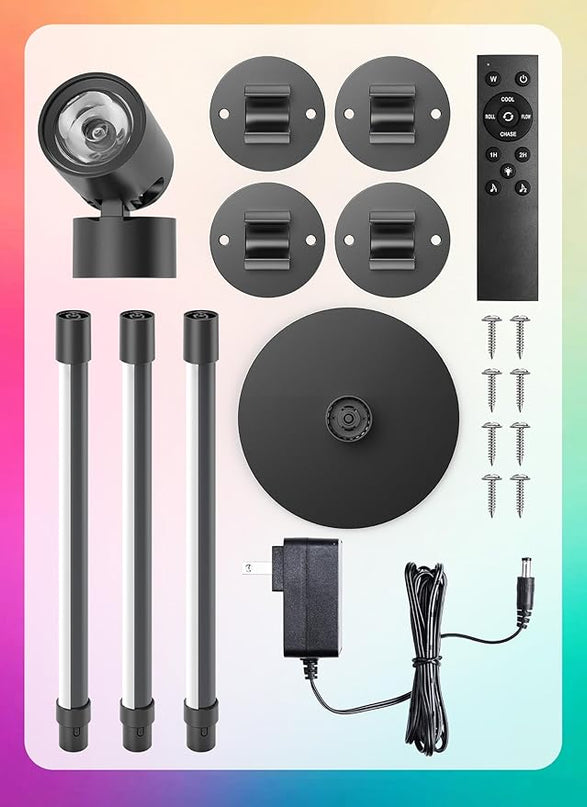Brightown LED Floor Lamp, Smart RGB Corner Lamp with App and Remote Control, 16 Million Colors, Music Sync, Timer Setting, 360° Rotatable Tube - Ideal for Bedroom, Living Room, Home Office, 2 Pack - LeafyLoom