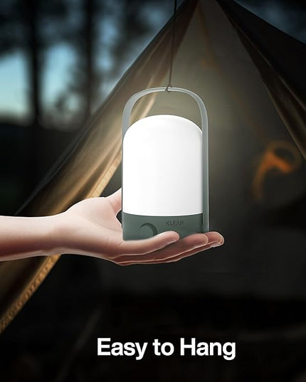Table Lamp Portable Cordless Lantern, 360° Portable Handle, Stepless Dimmer, Powerful Long-Lasting 50hrs, Rechargeable LED Lantern for Camping Bedroom Party (Green) - LeafyLoom
