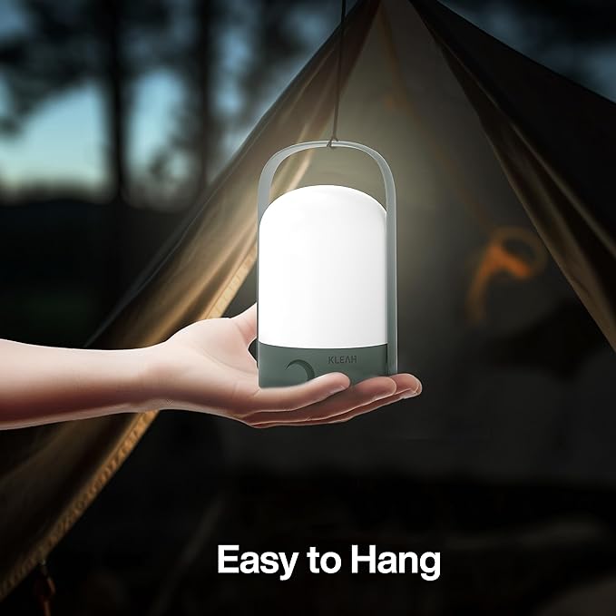 Table Lamp Portable Cordless Lantern, 360° Portable Handle, Stepless Dimmer, Powerful Long-Lasting 50hrs, Rechargeable LED Lantern for Camping Bedroom Party (Green) - LeafyLoom