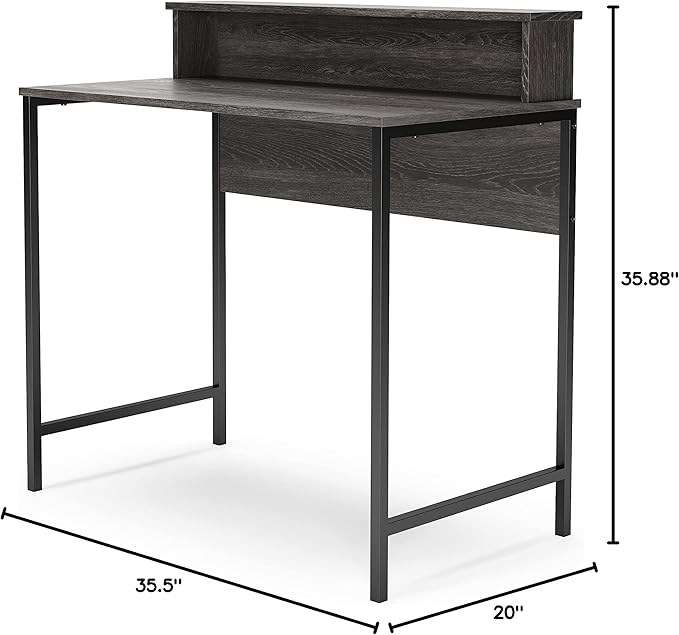 Signature Design by Ashley Freedan Modern Industrial Home Office Writing Desk, Dark Gray - LeafyLoom
