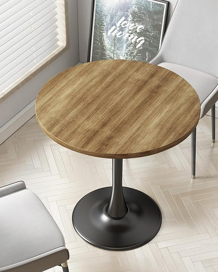 Wood Round Table Modern Dining Table Tulip Round Kitchen Table Wooden Mid Century Coffee Table for Living Room 24 inch - LeafyLoom