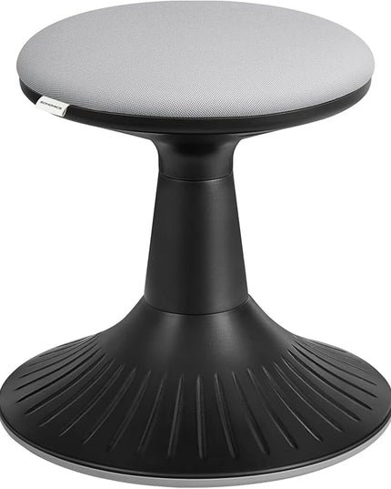 SONGMICS Kids Wobble Chair, Wiggle Stool for Kids Ages 5-8, Comfortable 60D Foam Seat, Breathable Fabric, Anti-Slip Base, 14.2-Inch High, Tool-Free Assembly, Ink Black and Dove Gray UOSC009B01 - LeafyLoom