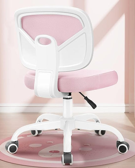 Primy Kids Desk Chair, Pink Study Chair for Boys Girls with Height Adjustable, Swivel Mesh Task Student Chairs for 4-12, Growing Teen Office Chair for Home/School/Office (Pink) - LeafyLoom
