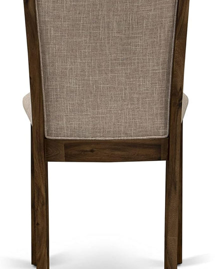 East West Furniture Dublin 5 Piece Kitchen Set for 4 Includes a Round Room Table with Dropleaf and 4 Light Tan Linen Fabric Parsons Dining Chairs, 42x42 Inch, Natural Walnut - LeafyLoom