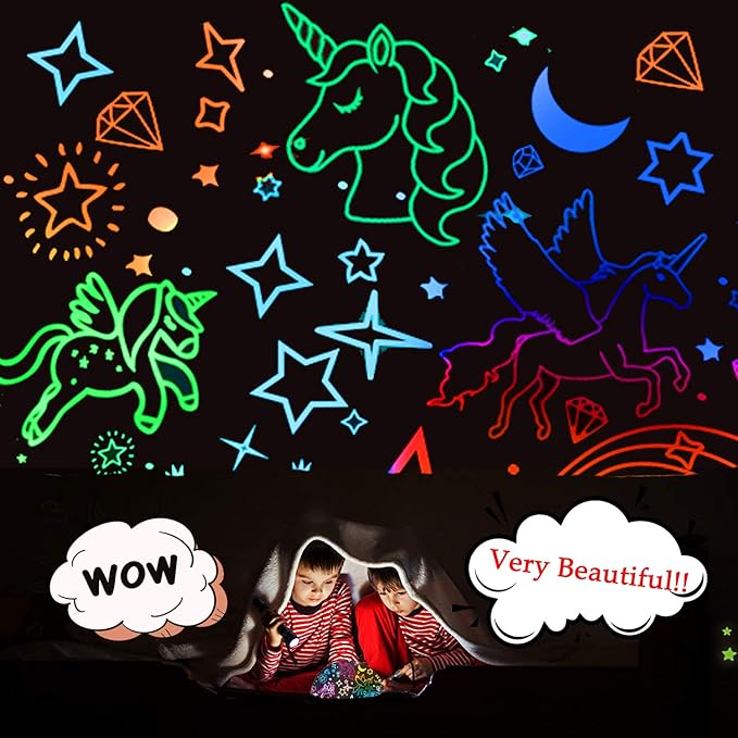 Unicorns Toys for 2-12 Year Old Girls,Star Projection 2 in 1 Girls Toys Age 3-9,Room Decor Kawaii Toddler Toys for Kids Age 4-8,Birthday Easter Christams Gifts Xmax Stocking Stuffers for Children - LeafyLoom