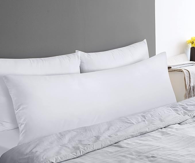 Utopia Bedding Full Body Pillow for Adults (White, 20 x 54 Inch), Long Pillow for Sleeping, Large Pillow Insert for Side Sleepers - LeafyLoom