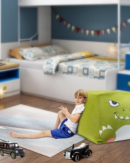 Dinosaur Bean Bag for Stuffed Animals Storage, Stuffed Animal Storage Bean Bag Chair, Extra Large Size, Velvet Super Soft Cover Only - LeafyLoom