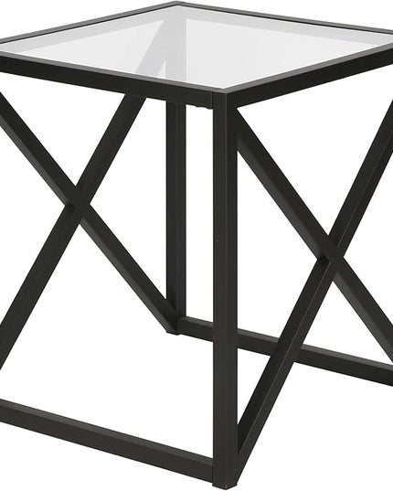 Henn&Hart Calix Side Table, 20" Wide, Black - LeafyLoom