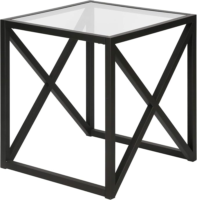 Henn&Hart Calix Side Table, 20" Wide, Black - LeafyLoom