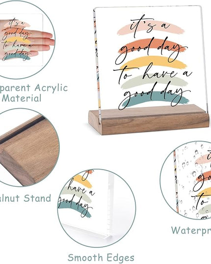 Motivational Office Desk Decor For Women Coworker It‘s A Good Day To Have A Good Day - Inspirational Signs Gifts Aesthetic Office Table Desktop Decorations For Work Desk - LeafyLoom