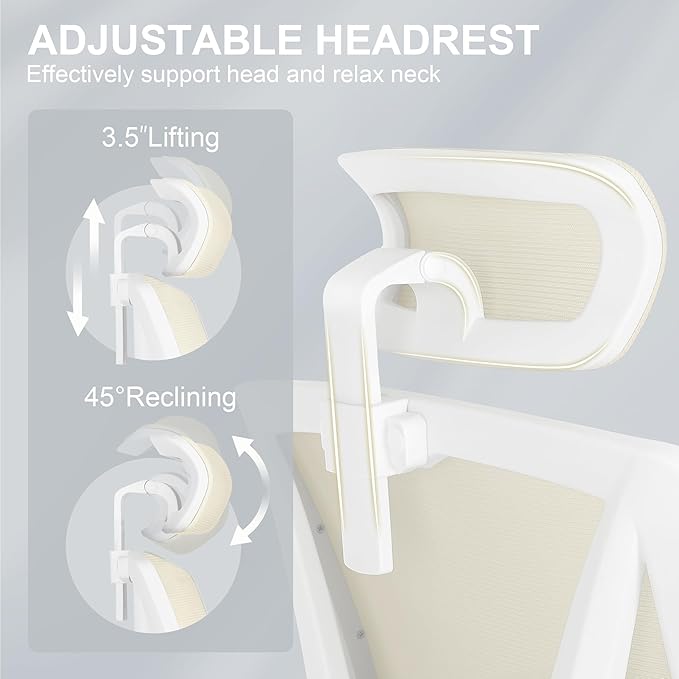 Misolant Ergonomic Office Chair with Footrest, Ergonomic Desk Chair with Adjustable 2D Lumbar Support, High Back Office Chair with Adjustable Headrest, Comfortable Executive Office Chair - LeafyLoom