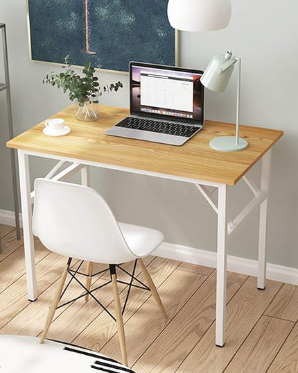 SogesGame Samll Folding Computer Desk, 31.5 inches Folding Table for Small Space, Foldable Computer Desk Simple to Assembly - LeafyLoom