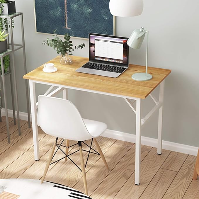 SogesGame Samll Folding Computer Desk, 31.5 inches Folding Table for Small Space, Foldable Computer Desk Simple to Assembly - LeafyLoom
