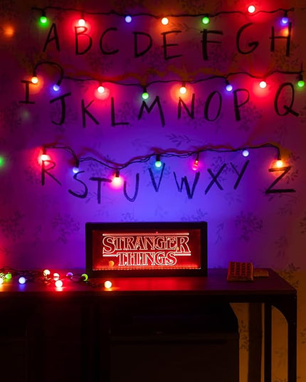 Stranger Things Merchandise - 4 Lighting Modes - Official Stranger Things Lamp - Neon Light - Led Lamp - Light Box - USB Lamp - Night Light for Kids - LeafyLoom