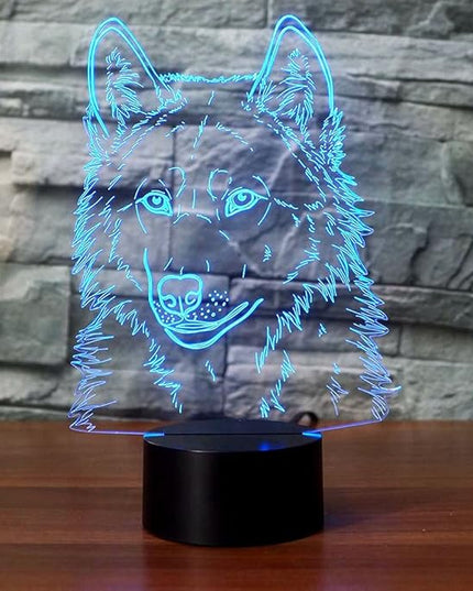 3D Illusion Lamps Animal Langtou Shape LED Desk Table Night Light 7 Color Touch Lamp Kiddie Kids Children Family Home Office Childrenroom Theme Decoration (Langtou) - LeafyLoom
