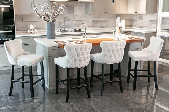 NicBex Haerin-SD-00379-LWJ Dining Chairs, 22"x19"x37", Beige - LeafyLoom