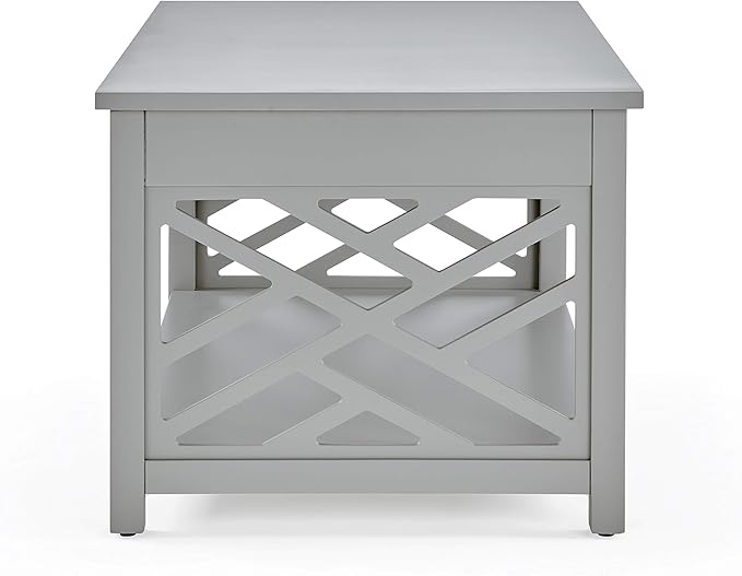 Alaterre Furniture Coventry 36" Coffee Two End Tables with Tray, Set of 3, Grey - LeafyLoom