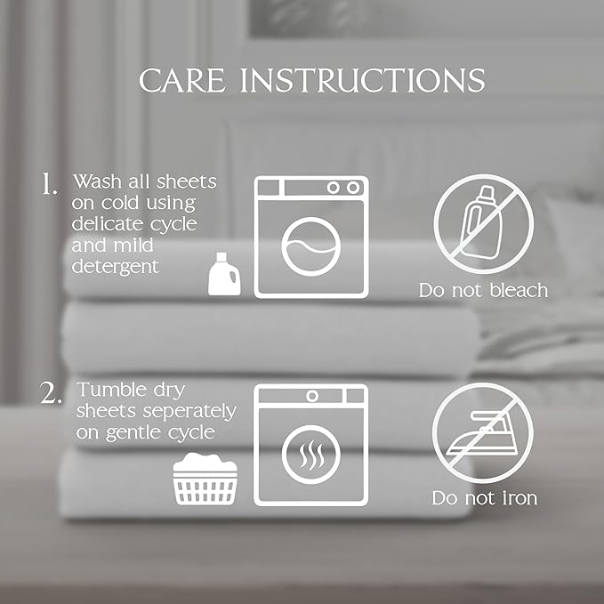 Northwest Ashford Home Essentials Bedding, 4 Piece Queen Size Sheet Set, Optical White - LeafyLoom