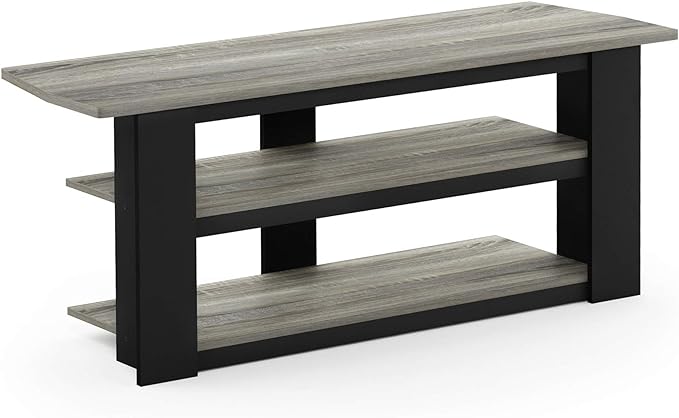FURINNO Parsons 42-in TV Entertainment Center, French Oak Grey - LeafyLoom