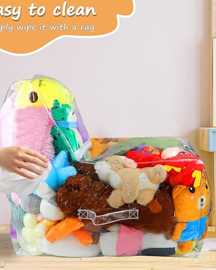 Clear Stuffed Animal Bean Bag Chair Cover for Kids, Waterproof Large Stuffable Beanbag Chair Cover, Creative PVC Plush Toys Storage, for Organizing Toddler & Children Rooms Soft Stuff Animal - LeafyLoom