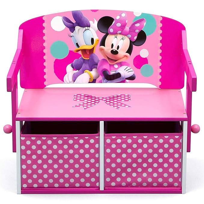 Delta Children Kids Convertible Activity Bench - Greenguard Gold Certified, Disney Minnie Mouse - LeafyLoom