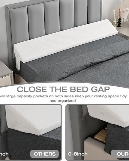 Full Size Bed Wedge Pillow for Headboard Pillow Full Mattress Wedge Gap Filler Trinangle Pillow Wedge for Headboard Space Filler Plus Long Pillow For Bed,Loft Bedroom Accessories Dorm Room Essentails - LeafyLoom