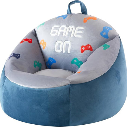 Heritage Kids Micromink Squishy Bean Bag Chair for Kids Ages 3+, Gamer - LeafyLoom