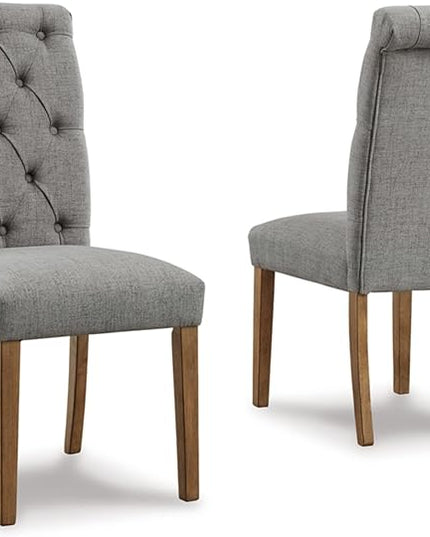 Signature Design by Ashley Harvina French Country 19" Tufted Upholstered Dining Chair, 2 Count, Gray - LeafyLoom