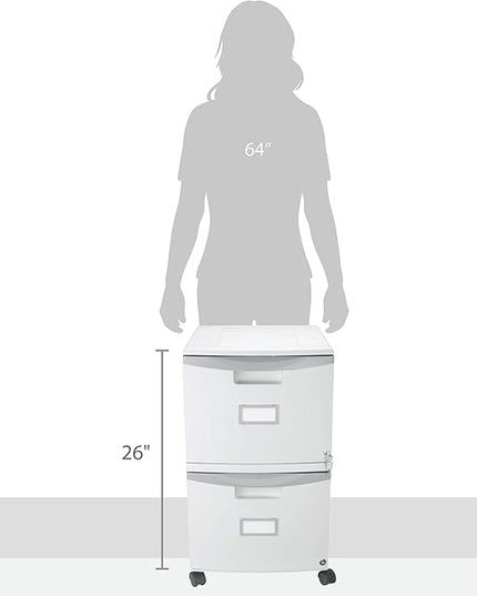 Storex 61310A01C File Cabinet, 1-Pack, Grey/Dark Grey - LeafyLoom
