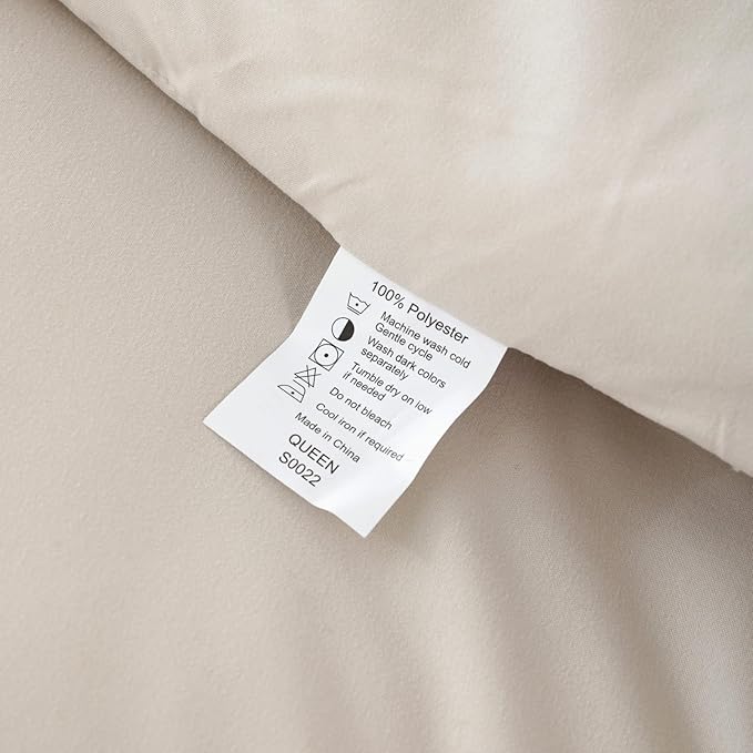 ROSGONIA Beige Comforter Set Queen, 3pcs (1 Boho Beige Comforter & 2 Pillowcases), All Season Bedding Lightweight Soft Bedspread Blanket Quilt - LeafyLoom