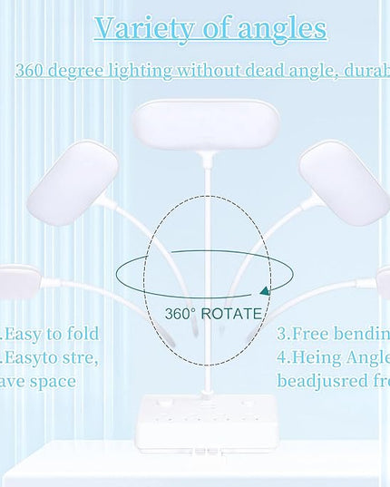 LED Desk Lamp with 2 USB Charging Port and 4 AC Power Outlet, Table Lamps 3 Lighting Modes, Eye-Caring Reading Lamp for Home Bedside Office - LeafyLoom