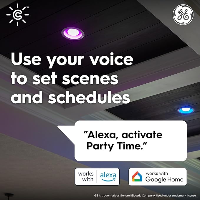 Cync GE BR30 LED Smart Light Bulbs, Indoor Floodlight Bulb, Color Changing Light Bulb, WiFi Lights, Works with Amazon Alexa and Google Assistant, 9.5 Watts (2 Pack) CYNCSmartHome
