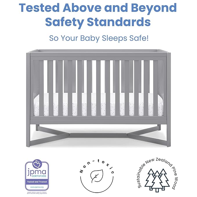 Delta Children Tribeca 4-in-1 Baby Convertible Crib, Grey - LeafyLoom