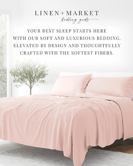 Linen Market Bed Sheets for Full Size Bed (Blush) - Sleep Better Than Ever with These Soft and Cooling Full Sheets - Deep Pocket Fits 16" Thick Beds - 4 Piece Full Sheet Set - LeafyLoom