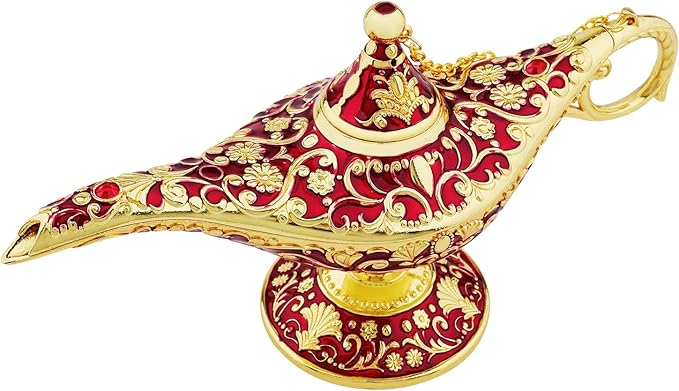 Vintage Legend Aladdin Lamp Magic Genie Wishing Light,Collectable Rare Classic Arabian Costume Props Lamp Tabletop Decor Crafts for Home/Wedding Decoration&Gift for Party/Halloween/Birthday - LeafyLoom