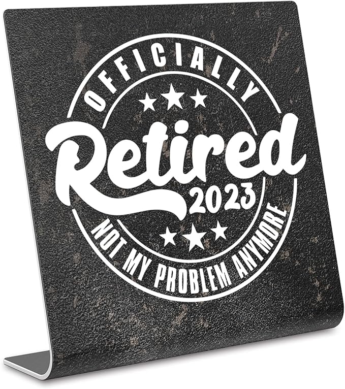Officially Retired Office Desk Decor, Retirement Gifts For Women, Men, Coworker, Decoration On Shelf Table Desk for Living Room Office Bedroom Retired Teacher Nurse or Social Worker Gift dksg4 - LeafyLoom