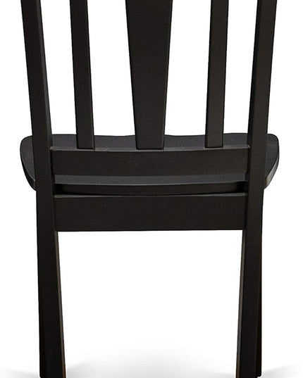 East West Furniture Antique 5 Piece Kitchen Set for 4 Includes a Round Room Table with Pedestal and 4 Dining Chairs, 36x36 Inch, Black & Cherry - LeafyLoom