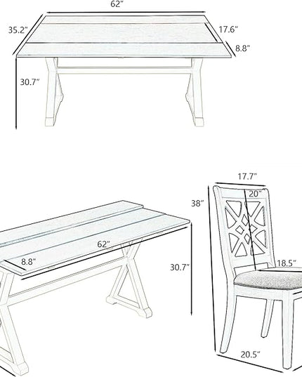 NicBex Small Kitchen Table Set for 4 Dining Room Set 5-Piece Extendable Rubber Wood Dining Table Set with X-Shape Legs for Small Space, Apartment, Studio, Walnut - LeafyLoom