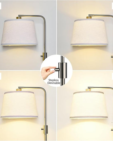 【Upgraded】 Dimmable 1000 Lumens LED Edison Bulb Included, Brushed Nickel Arc Floor Lamps Modern Standing Lamp Tall Lamps for Living Room Bedroom - LeafyLoom