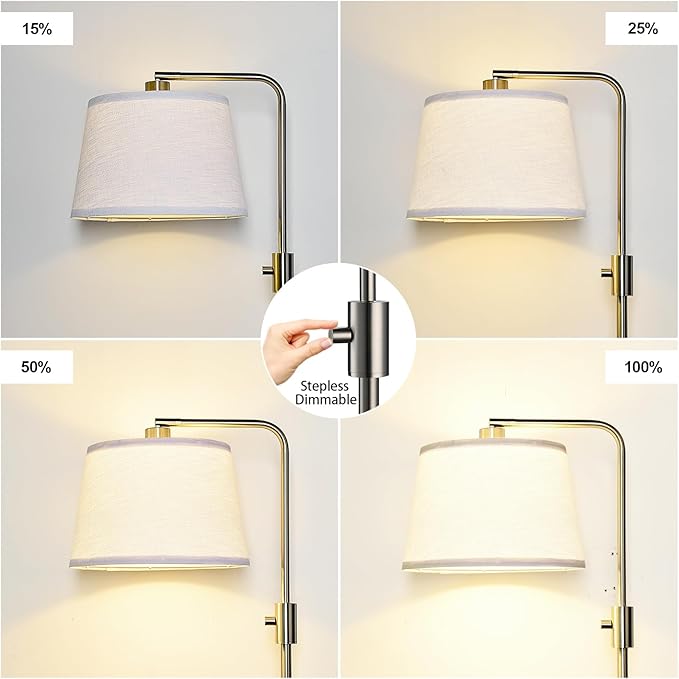 【Upgraded】 Dimmable 1000 Lumens LED Edison Bulb Included, Brushed Nickel Arc Floor Lamps Modern Standing Lamp Tall Lamps for Living Room Bedroom - LeafyLoom
